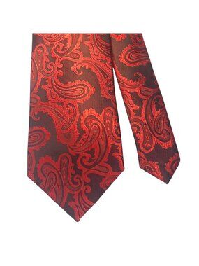 Kissties Crimson Texture & Black Paisley Jacquard Microfiber Handmade Tie (3/$15